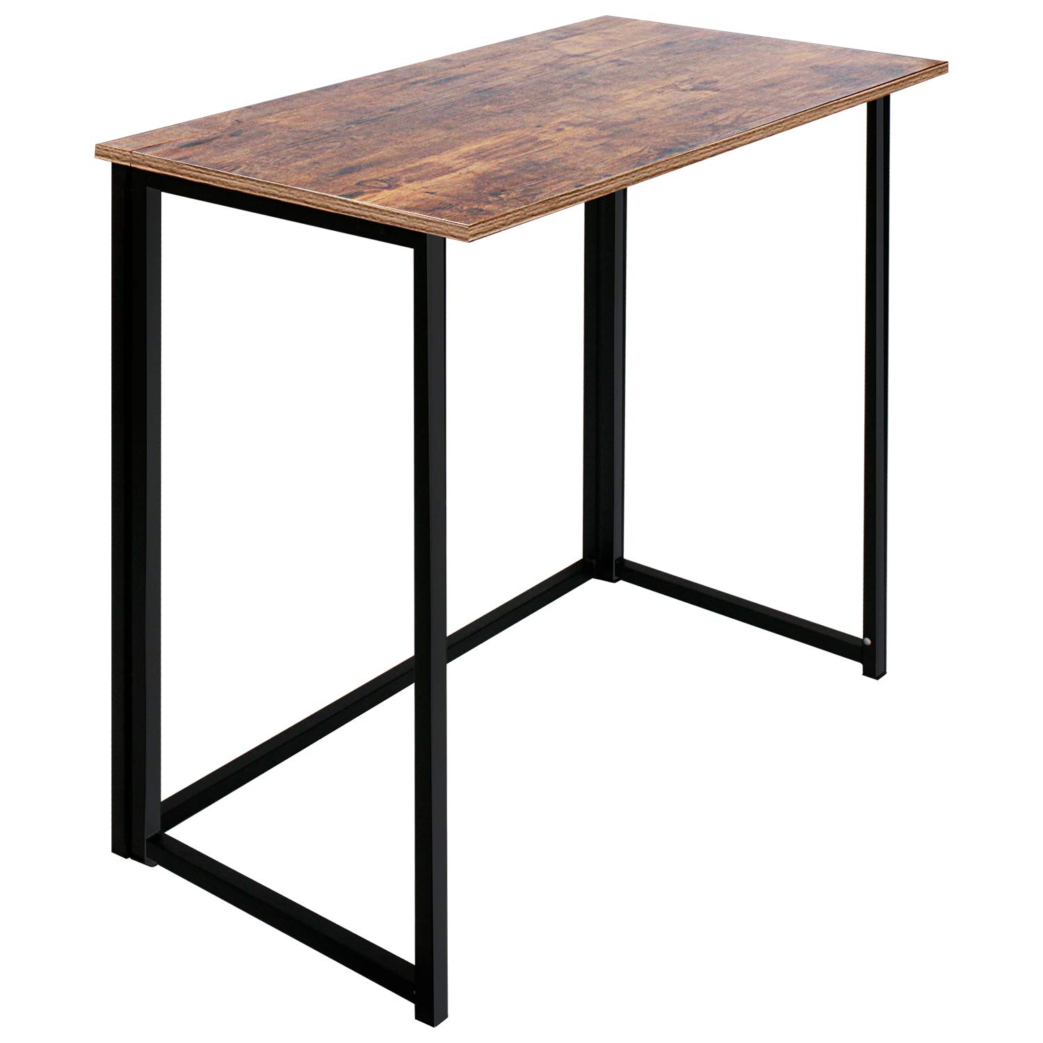 Leopard Outdoor Folding Computer Desk - Space-Saving Home Office Desk, Compact Foldable Laptop Table, Rustic Brown Writing Desk for Small Spaces, Ideal for Study, Reading, and Remote Work