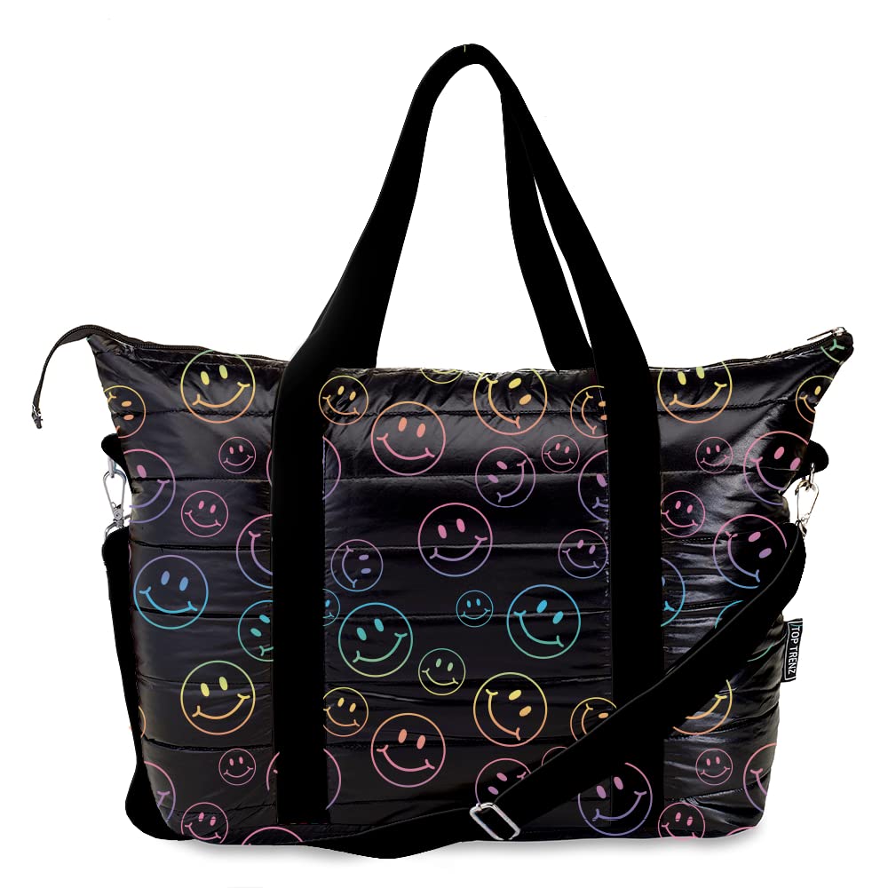 TOP TRENZ Puffer Tote Bag - Stylish Weekender Bag for Women | Waterproof Travel Overnight Bag for Work, School & Gym | Perfect Carry-On for Weekend Getaways & Business Trips