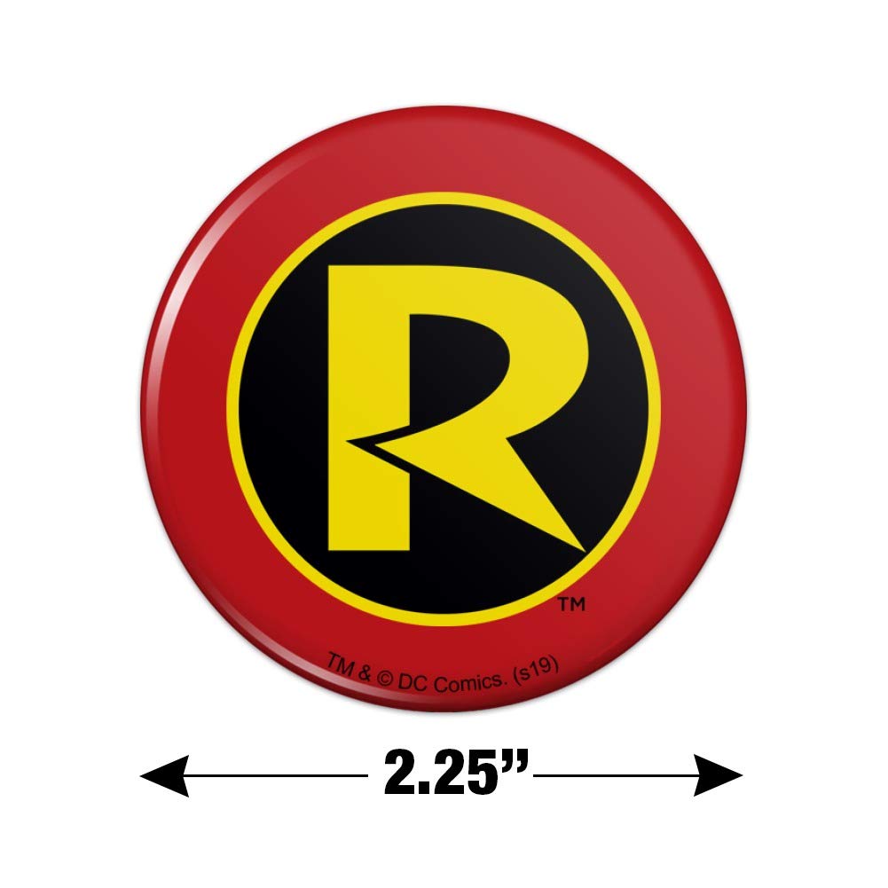 Batman & Robin Logo Refrigerator Magnet - Strong Kitchen Fridge Locker Decorative Button Magnet for Home, Office, Dorm (DC Comics Superhero Collectible Gift)