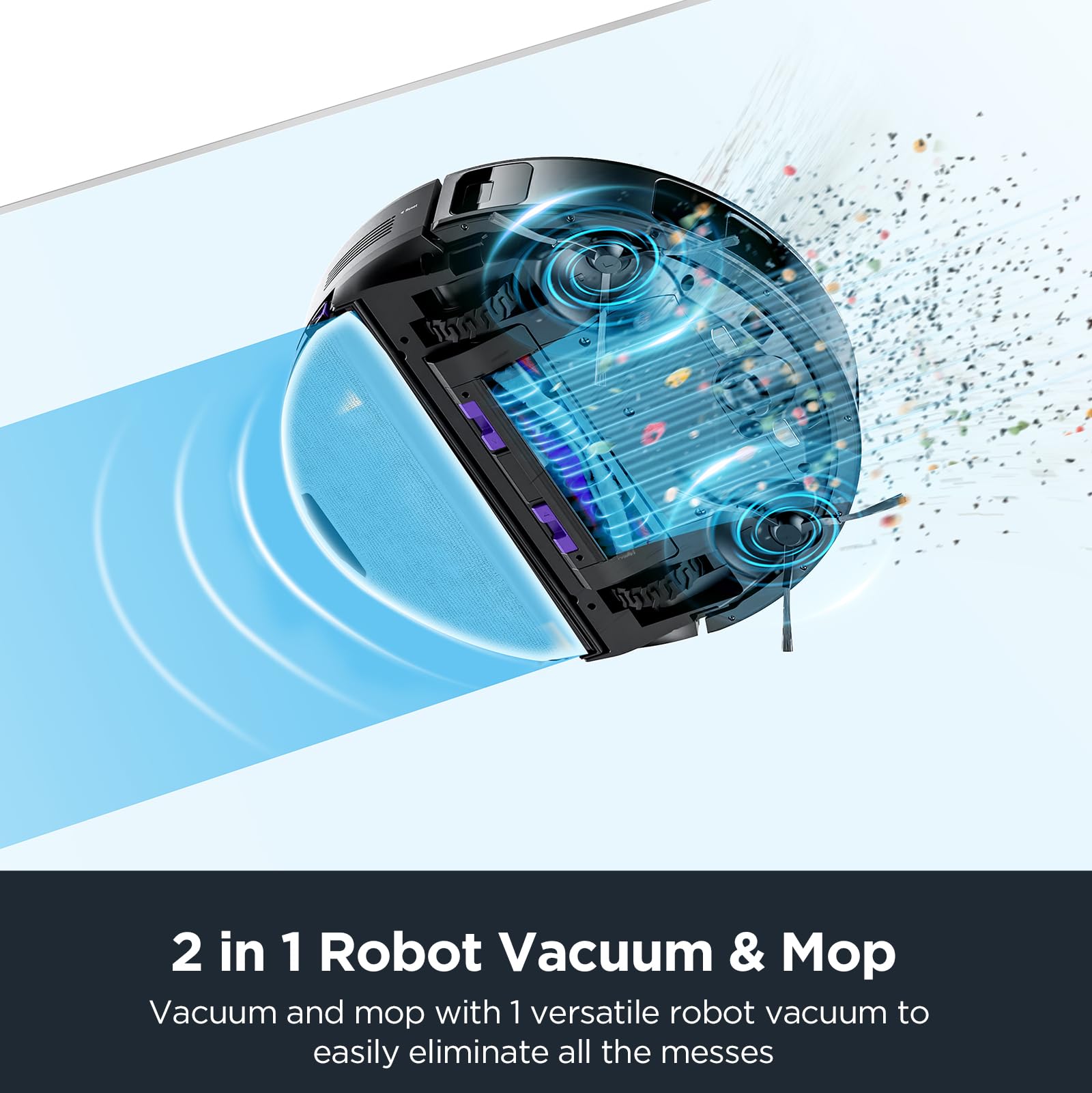 Eureka E10s Robot Vacuum and Mop Combo with Self-Emptying Station - 4000Pa Strong Suction for Pet Hair, Carpets & Hard Floors - 45-Day Capacity, LiDAR Navigation, App Control - Perfect for Pet Owners and Busy Households