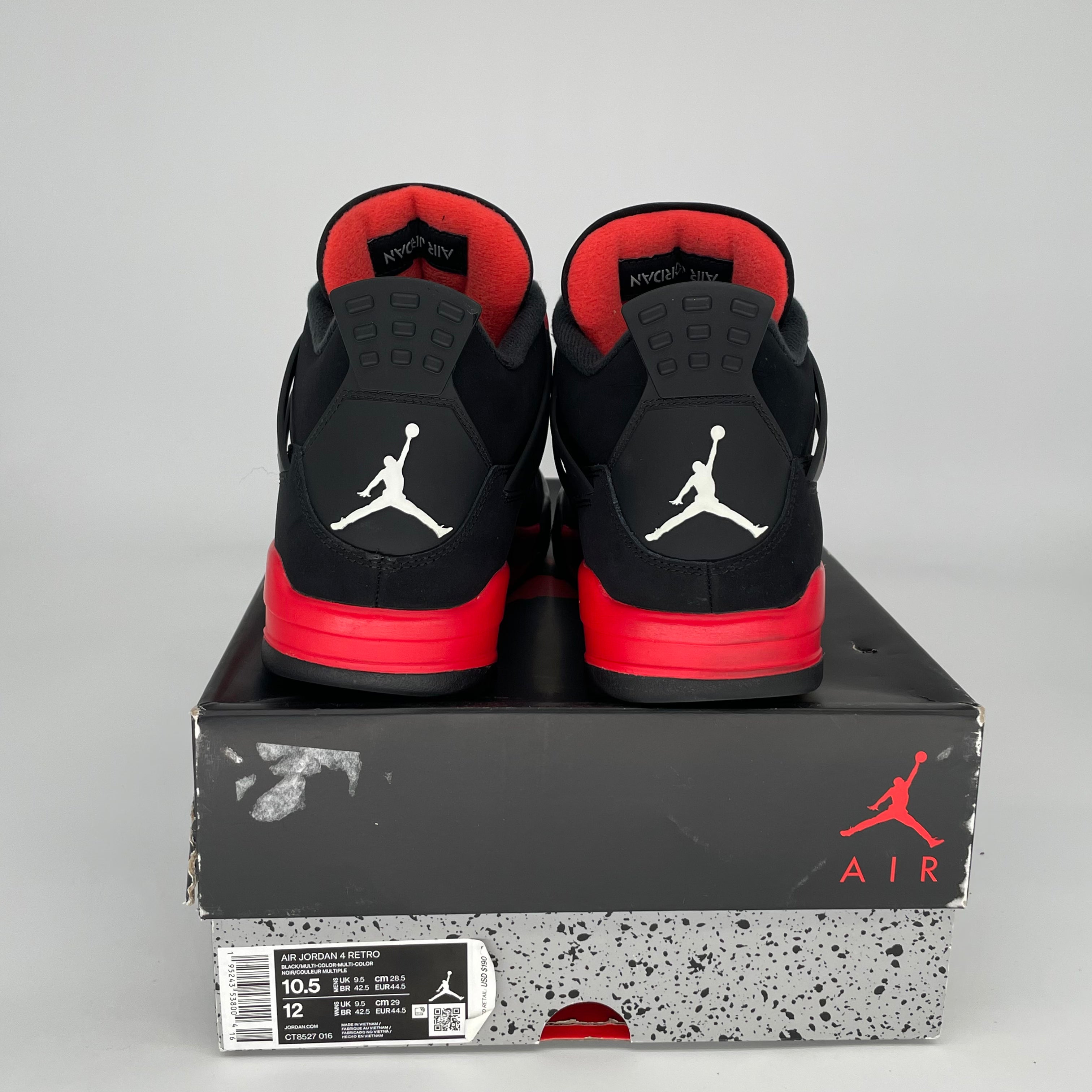 Air Jordan 4 Red Thunder Men's Basketball Shoes Size 10.5 (CT8527-016) - Retro Sneakers for Streetwear & Casual Fashion