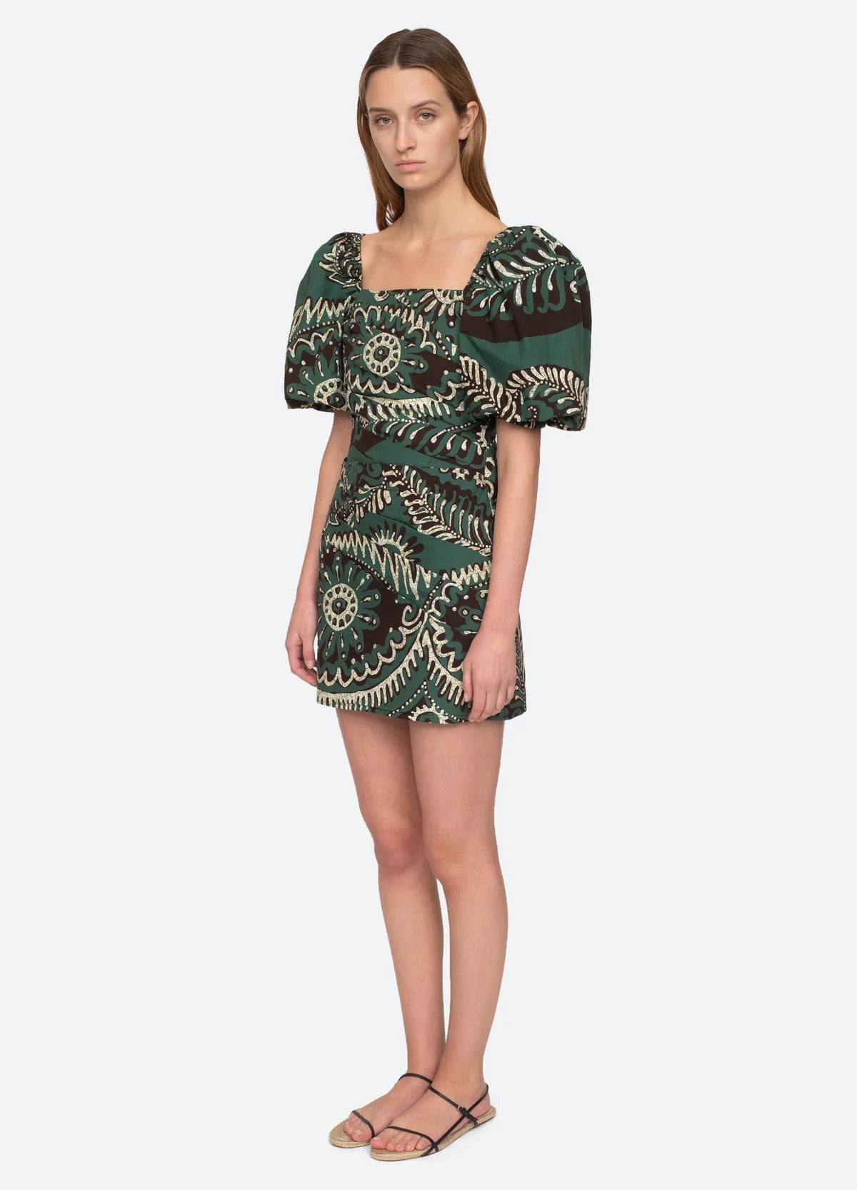 Charlough Mini Dress - Green Summer Floral Sundress for Women, Perfect for Beach Vacation & Casual Outings