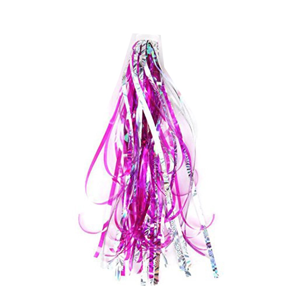 GSHLLO 2 Pack Kids Bike Handlebar Streamers - Sparkling Tassel Ribbons for Bicycles & Scooters (Hot Pink) | Fun Cycling Accessories for Girls & Boys Birthday Party Decorations
