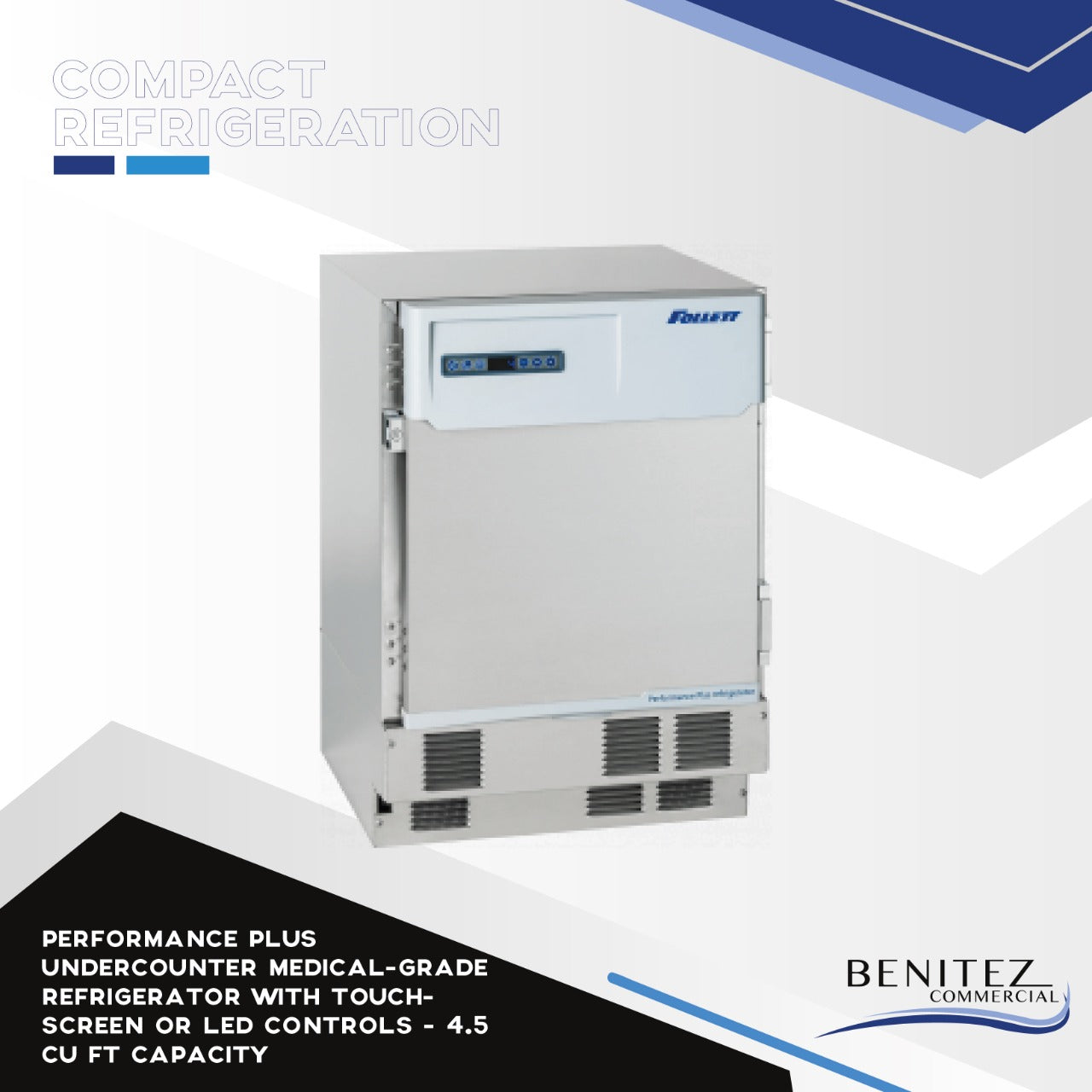 Performance Plus 4.5 cu ft Undercounter Medical Grade Refrigerator with Touchscreen/LED Controls - Perfect for Hospitals, Pharmacies & Laboratories