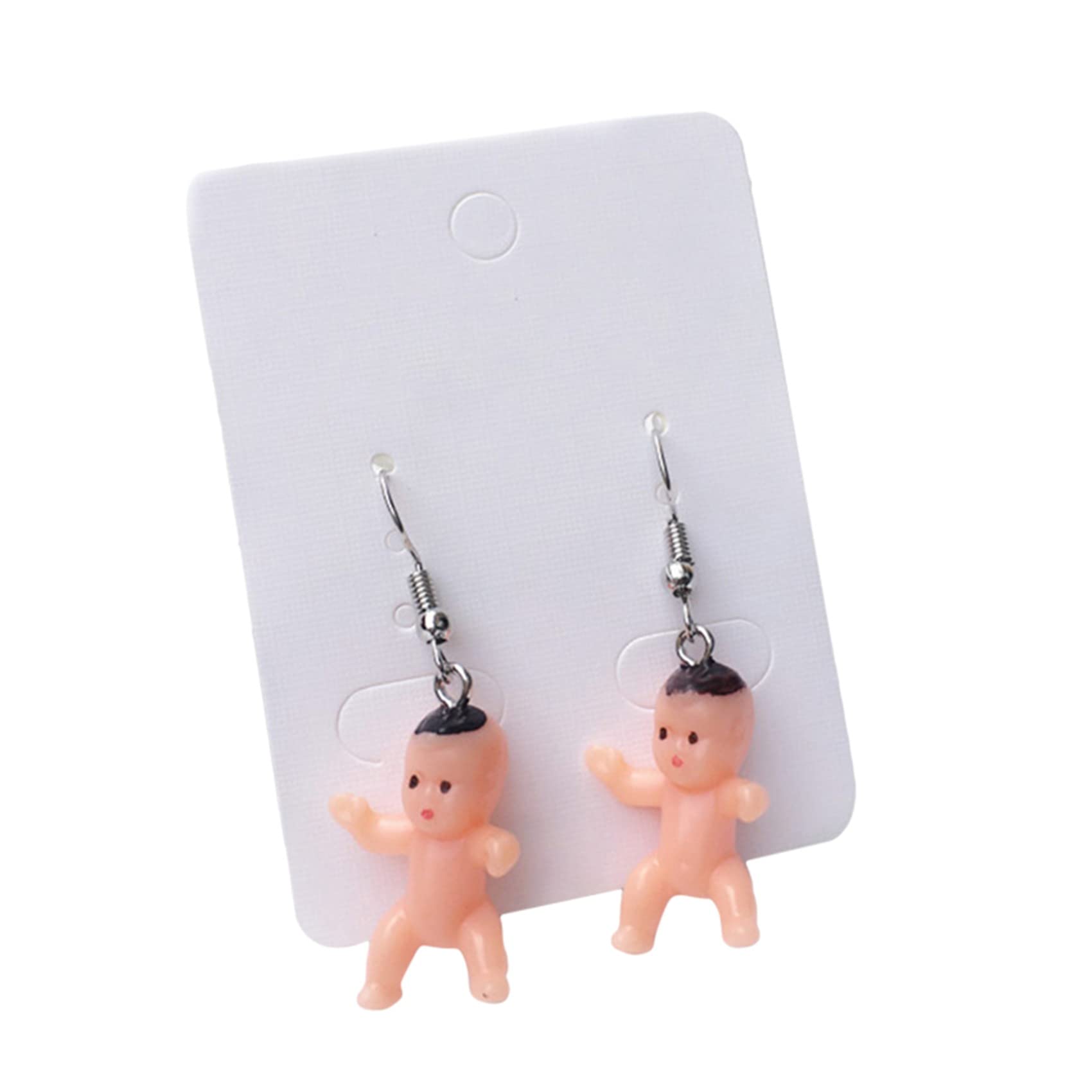 Iumer Women's Ugly Doll Earrings - Plastic Cartoon Mini Baby Dangle Drop Earrings for Girls, Punk Exaggerated Style (1 Pair) - Perfect for Halloween, Cosplay, and Punk Fashion Outfits