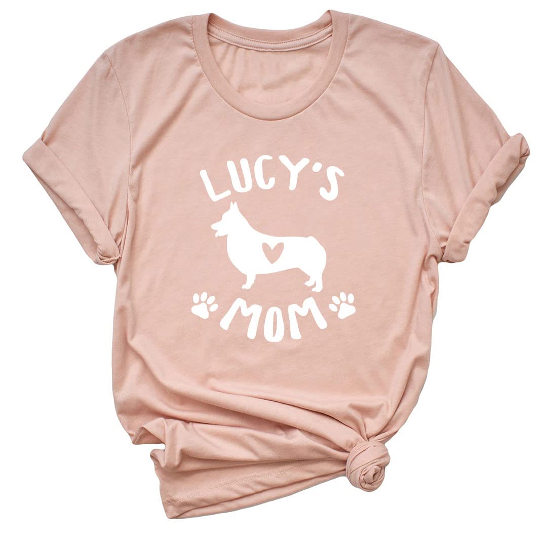 Custom Corgi Mom T-Shirt with Name - Cute Corgi Lover Gift for Dog Owners - Perfect for Mother's Day, Birthday & Casual Wear