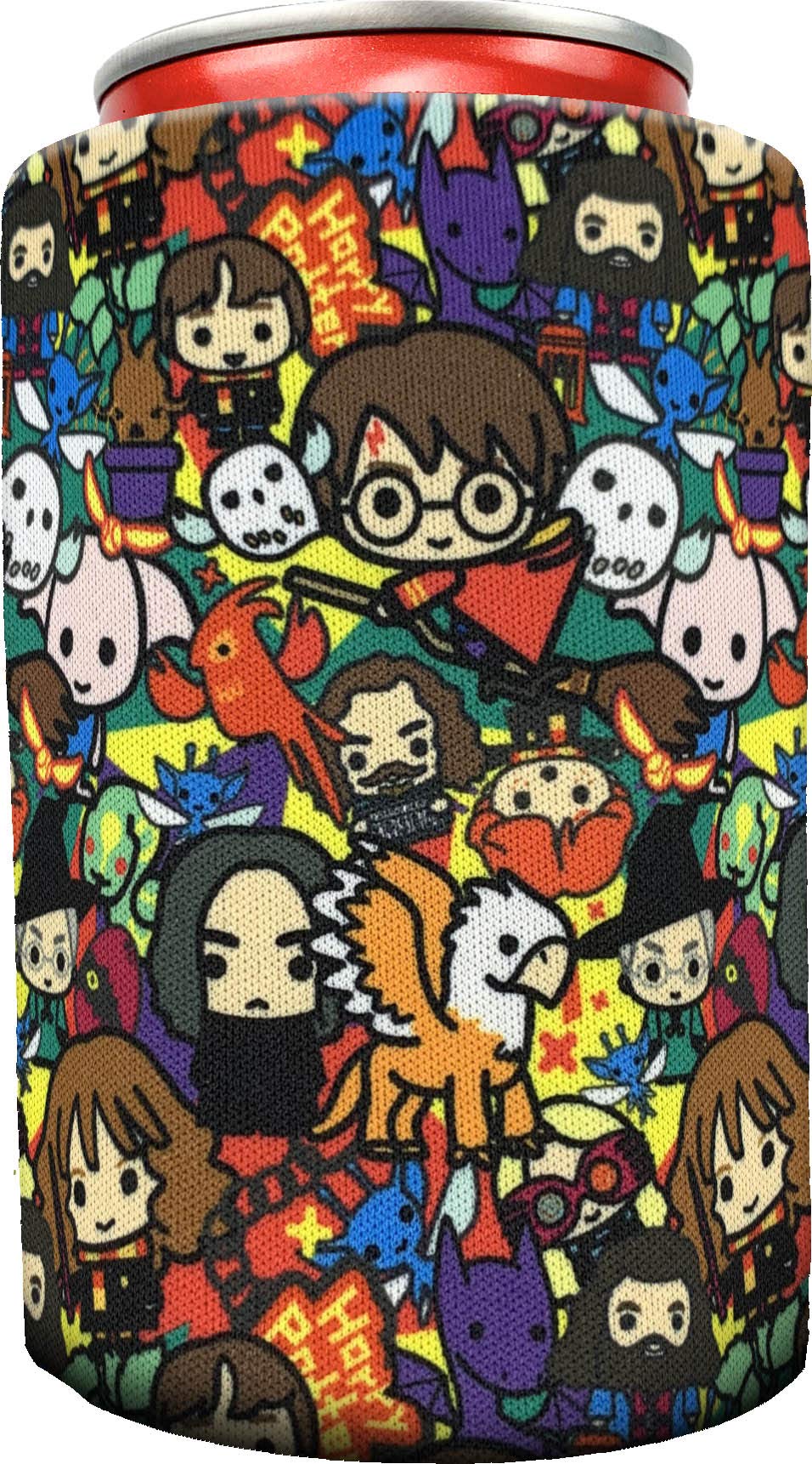 Harry Potter Insulated Can Cooler Sleeve for Standard Cans & Bottles - Hogwarts Characters Design - Perfect for Parties, BBQs, and Harry Potter Themed Events