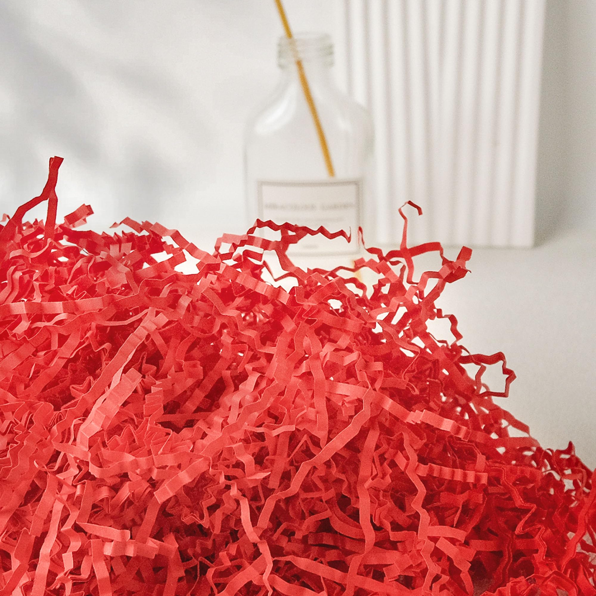 TCAIRG - 1.5 LB Red Crinkle Cut Paper Shred Filler for Gift Wrapping, Basket Filling, Party Decorations & Wedding Confetti - Premium Shredded Paper for Gift Boxes, Easter Baskets, Christmas Presents & Birthday Party Supplies