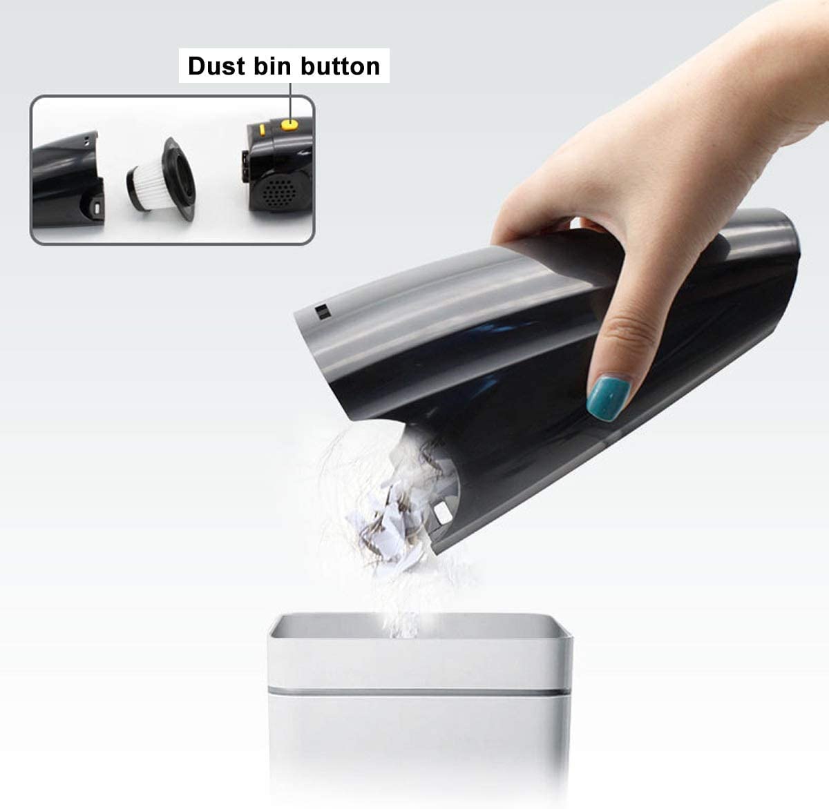 120W Portable USB Car Vacuum Cleaner - Cordless Handheld Wet/Dry Vacuum for Home & Auto Cleaning - Black | Perfect for Cars, Sofas, Pet Hair & Small Spills