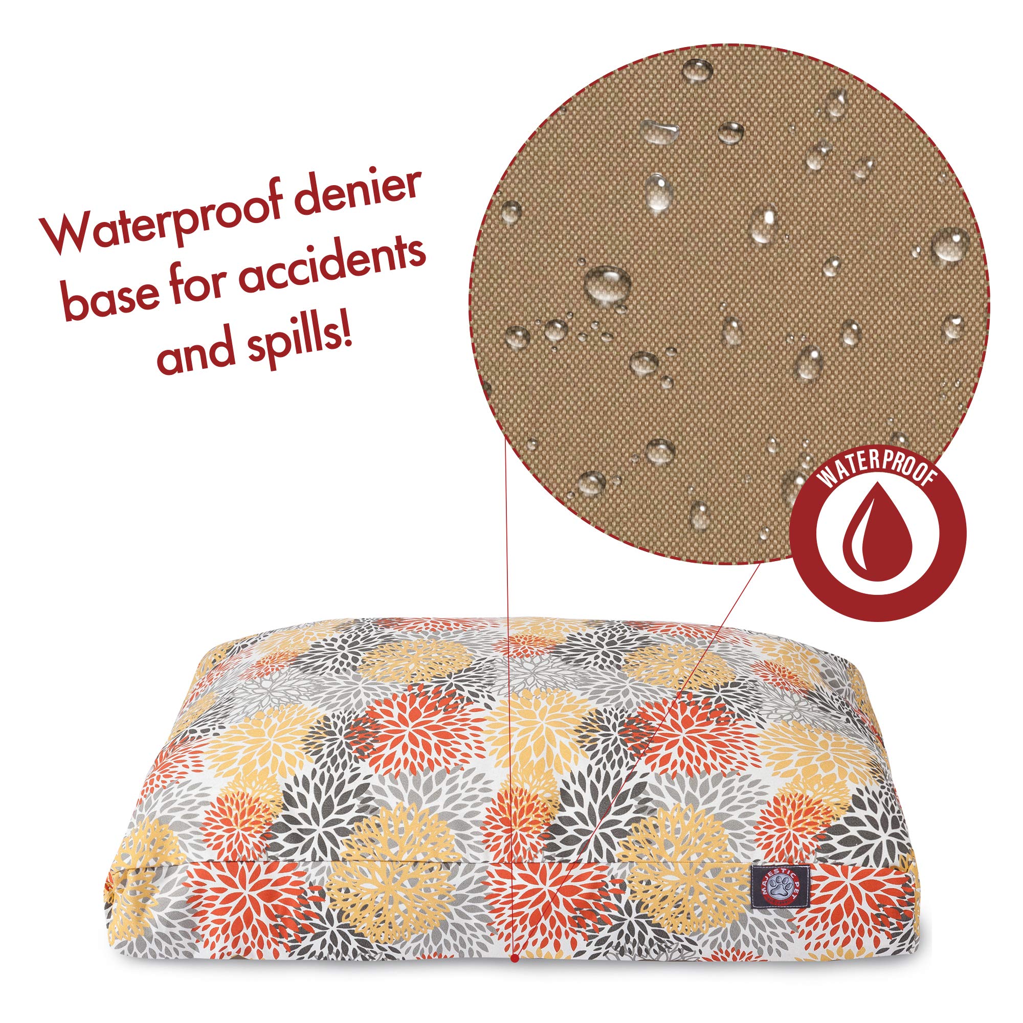 Majestic Pet Citrus Blooms Large Rectangle Dog & Cat Bed - Soft Plush Pet Bed for Medium to Large Breeds, Perfect for Living Room, Bedroom & Crate Use