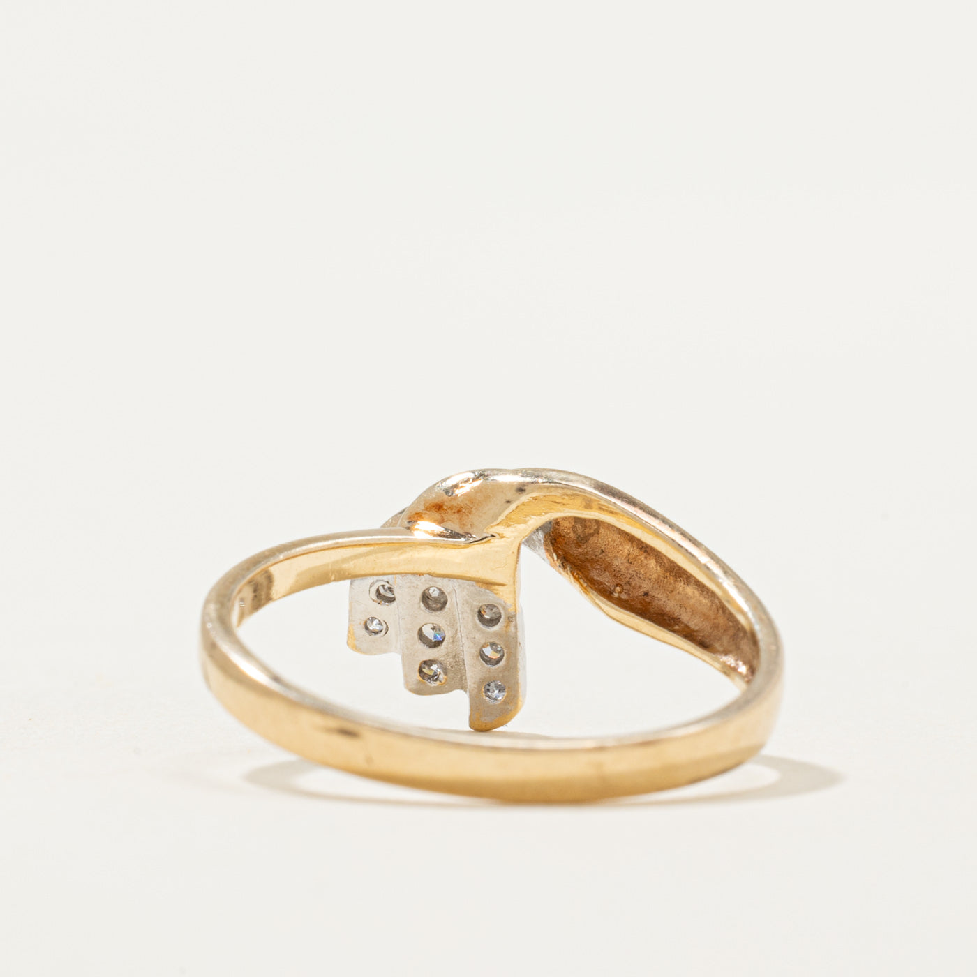 0.06ctw Diamond Cross Over Ring - Size 5.75 | Elegant Stackable Band for Women | Perfect for Weddings, Anniversaries & Everyday Wear