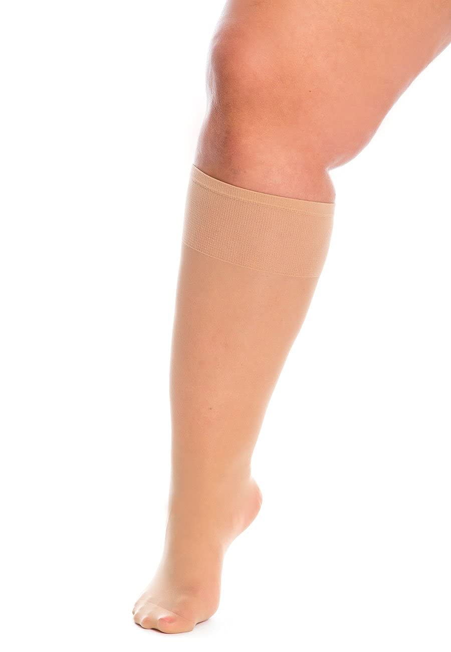 Women's Super Wide Knee High Stockings - 20 Denier Stretchable 37