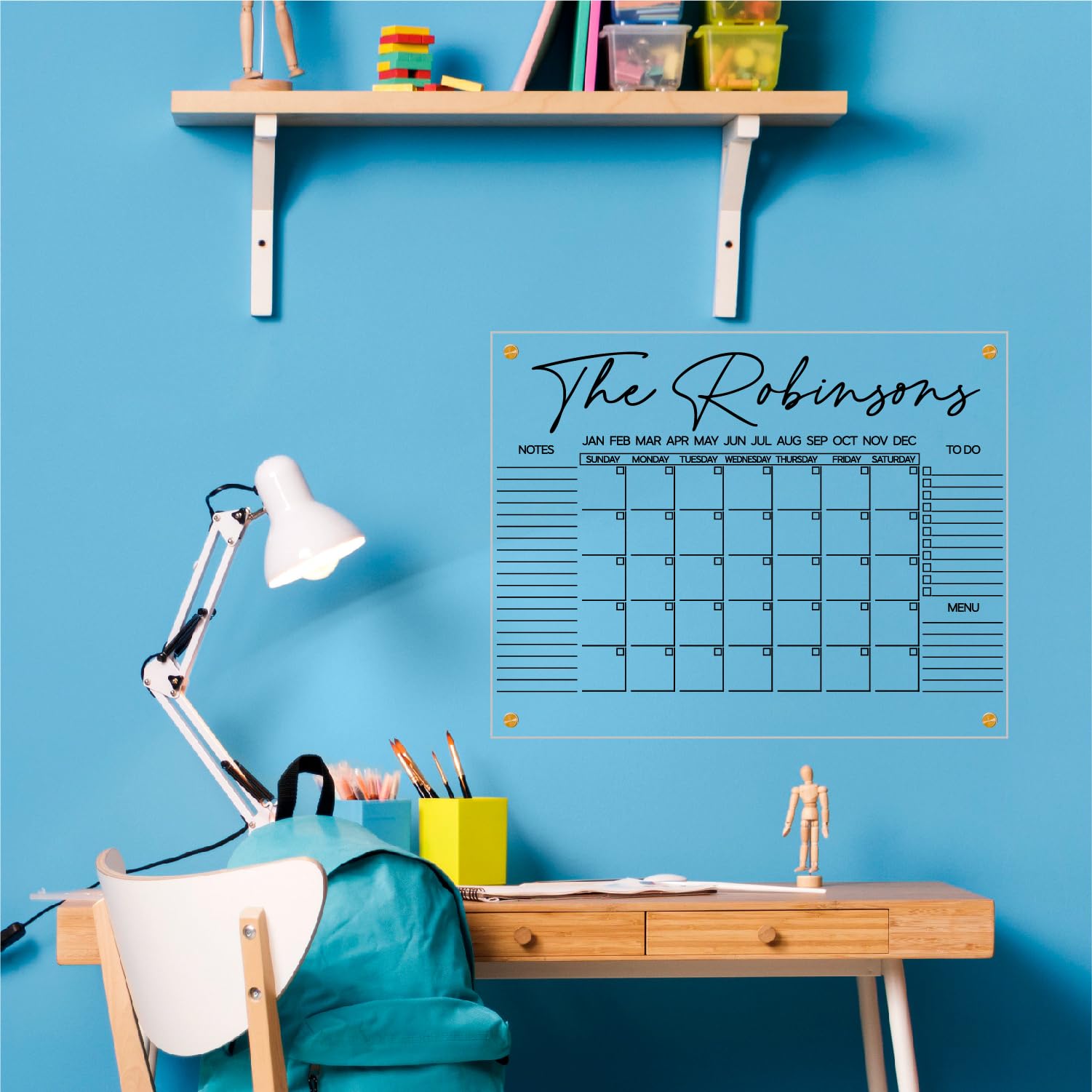 2025 Wall Calendar - 12 Month Personalized & Custom Family Calendar - Acrylic Wall Mounted Planner for Home Office - Perfect for Home Decor, Gift Giving & Yearly Planning