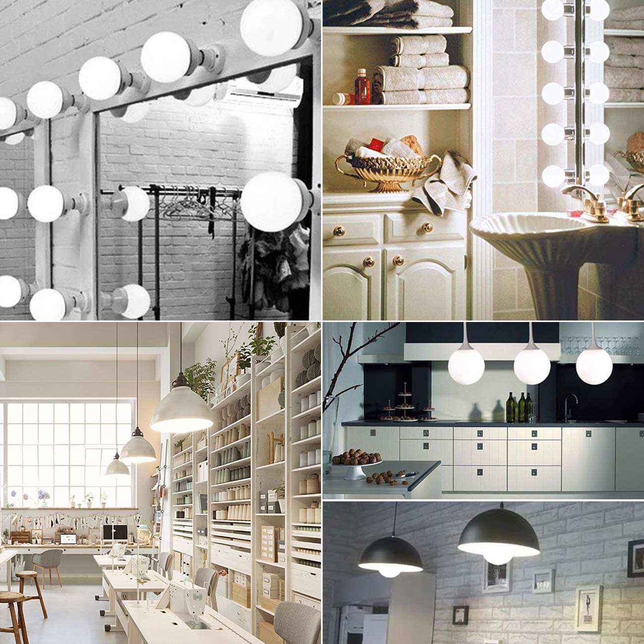 Hansang G25 LED Vanity Light Bulb 5W (60W Equivalent) 2700K Soft White, Decorative Globe Bulbs, E26 Base, 500LM - Perfect for Bathroom Vanity, Makeup Mirror, Dressing Room & Bedroom Lighting (Non-Dimmable, 4 Pack)