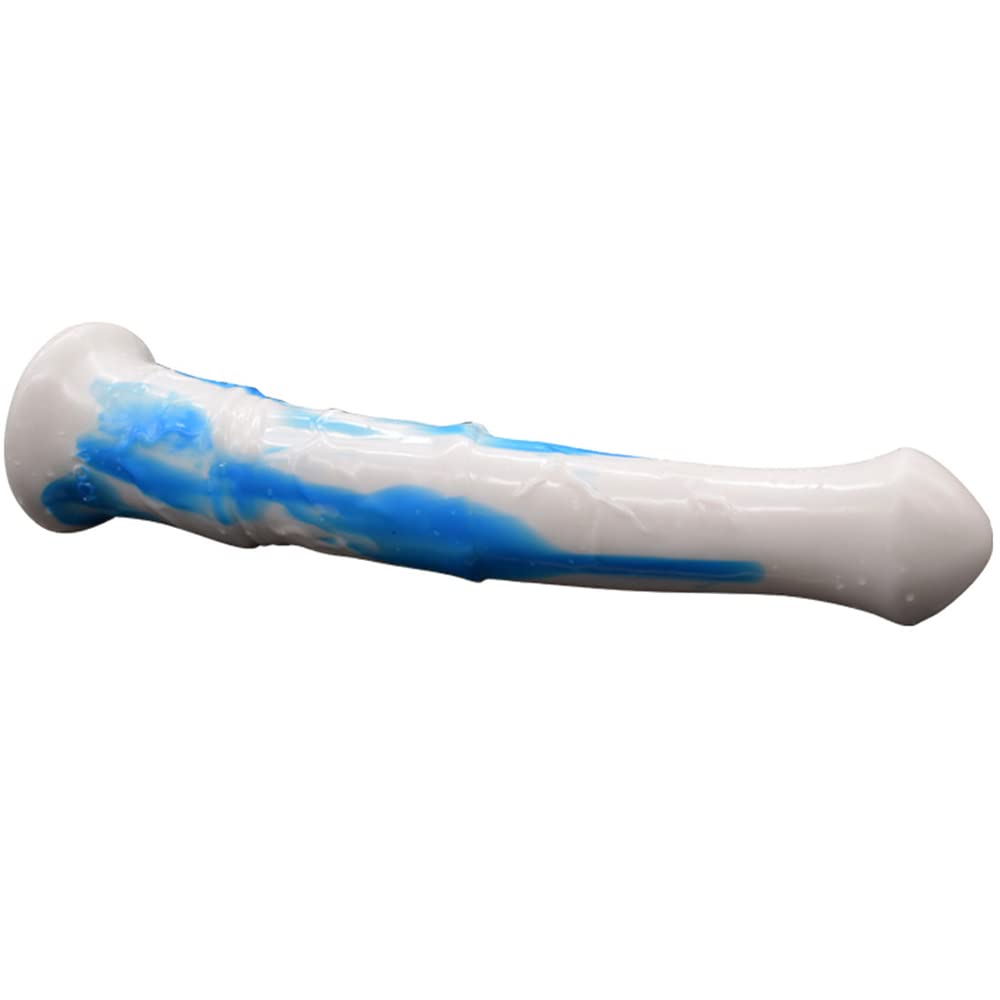 Premium Multi-Color Silicone Horse Dildo - Soft Flexible Adult Sex Toy for Women with Strong Suction Base (Blue & White) - Fantasy Play, BDSM, Couples Fun, Solo Pleasure