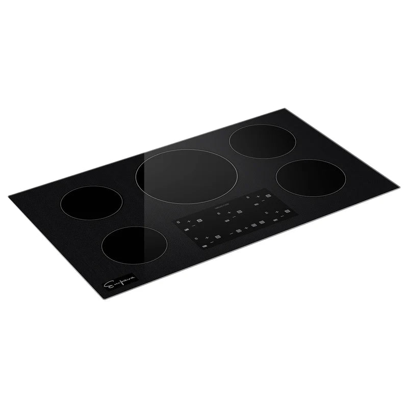 Empava 36-Inch 5-Burner Induction Cooktop with Touch Control - Black Vitro Ceramic Glass Electric Stove for Modern Kitchen | Fast Heating, Energy Efficient Cooking for Home & Restaurant Use