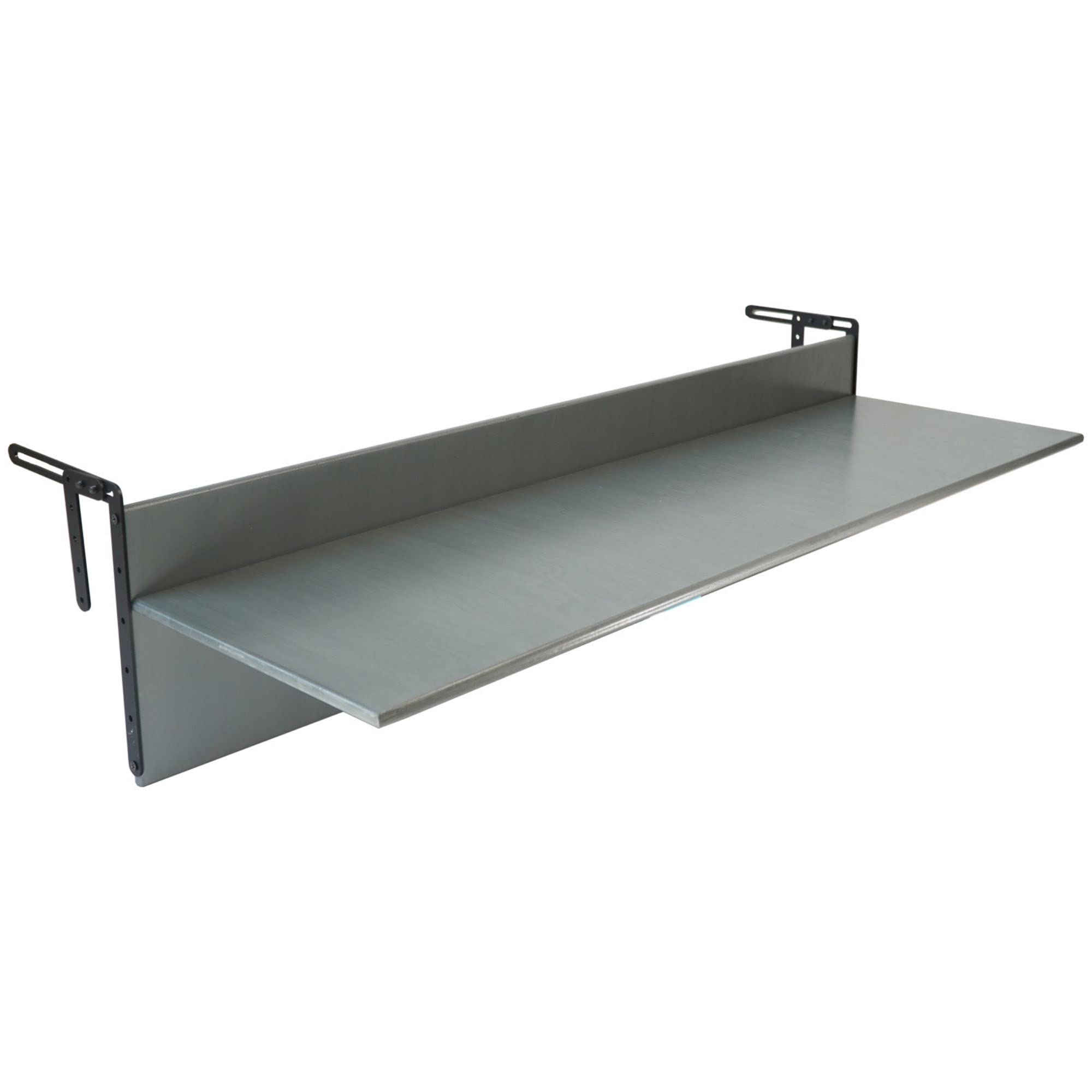 Outdoor Folding Balcony Bar Table - Wooden Rail Mounted Serving Table for Patio, Deck & Porch - Space-Saving Hanging Desk (Grey, 31.5