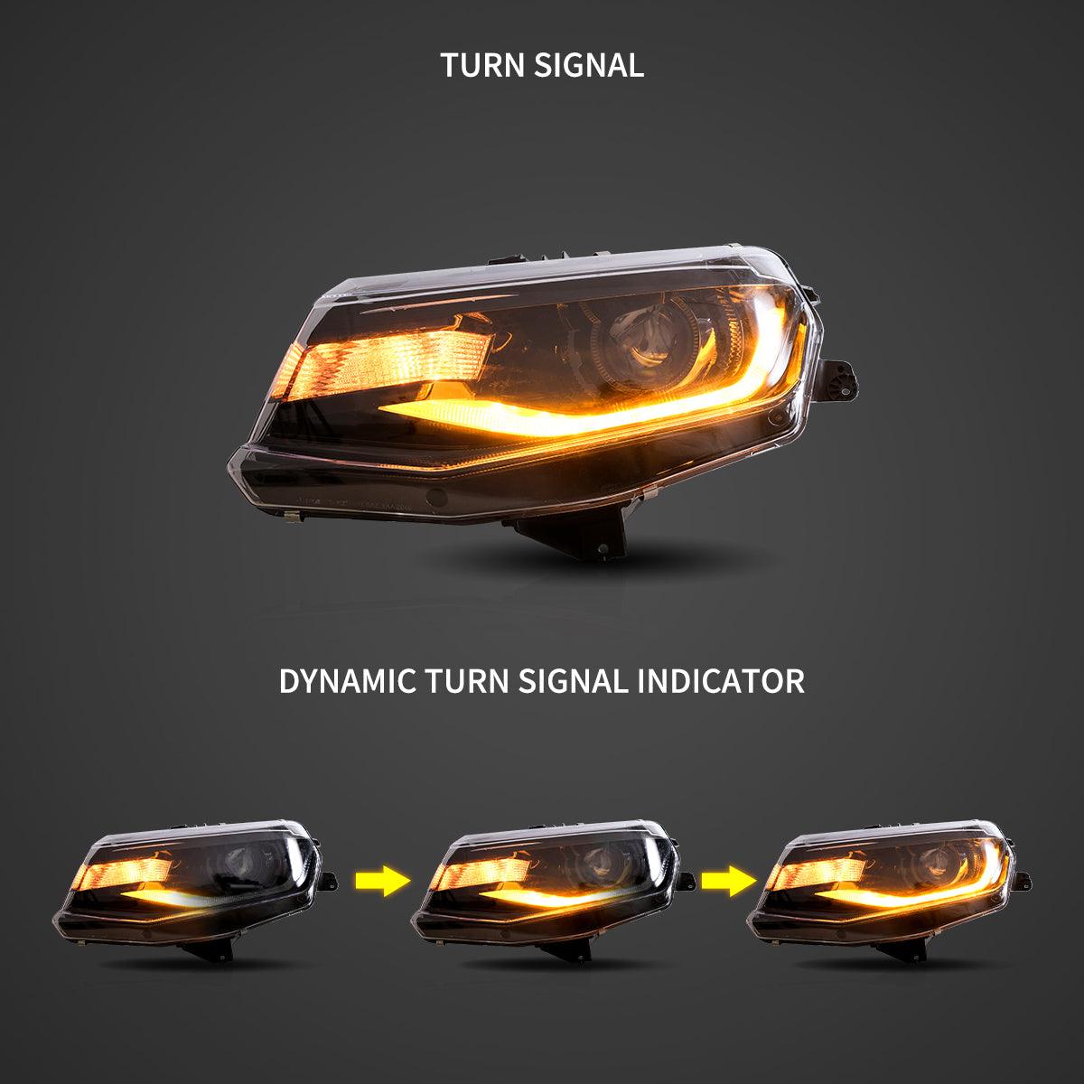 High-Performance LED Headlight Assembly - Dual Beam Projector (Black) - Compatible with 2016-2022 Chevrolet Camaro 6th Gen - Improved Visibility & Style for Night Driving & Custom Upgrades