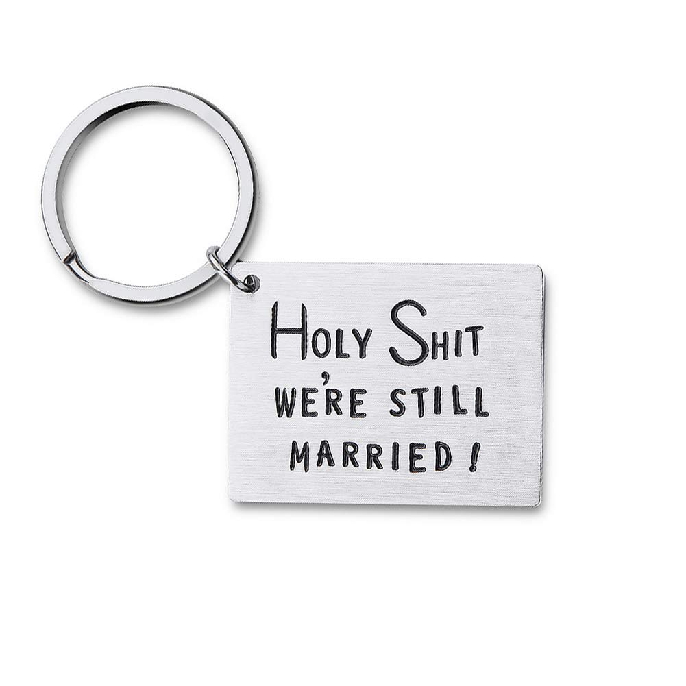 Funny Anniversary Keychain Gift for Couples - Personalized Wedding Gifts for Him & Her - Husband Wife Valentine's Day, Birthday & 5th 10th 20th Year Anniversary - Romantic Keepsake Keyring for Men Women - Perfect for Date Nights, Anniversaries & Special Occasions