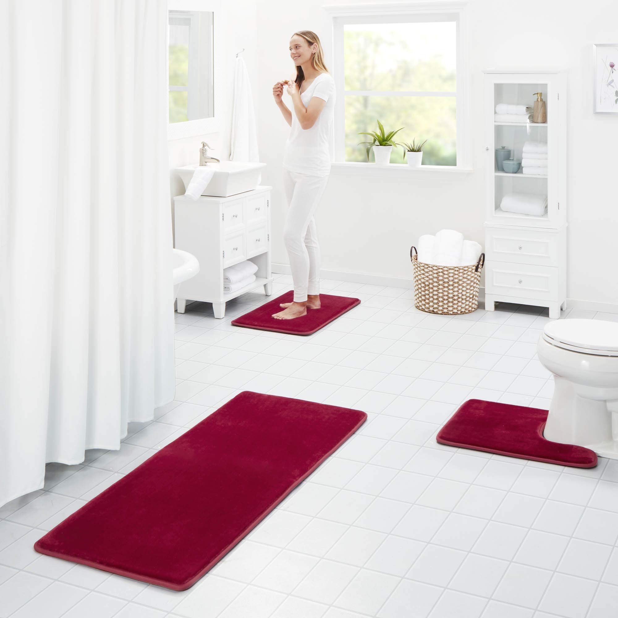 Genteele Memory Foam Bath Mat - Non-Slip Absorbent Super Soft Velvet Bathroom Rug (22