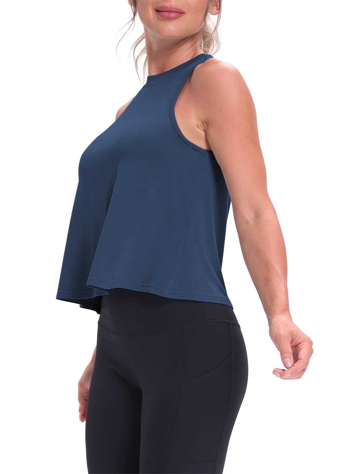 Women's Mippo Crop Tops - Breathable Workout Tank Tops for Yoga, Running & Gym | Flowy Athletic Shirts for Summer & Sports
