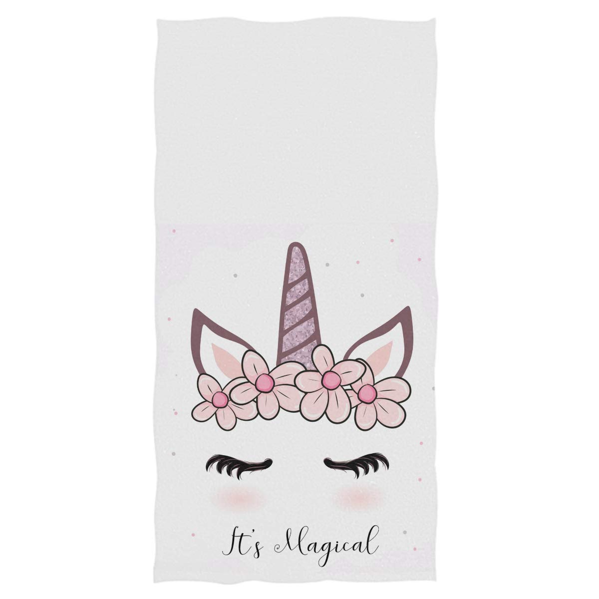 **Pfrewn Floral Unicorn Face Hand Towels 16x30 Inches - Magic Unicorns & Cat Design, Ultra Soft & Highly Absorbent Small Bath Towel for Kids & Adults - Perfect for Bathroom, Kitchen, and Nursery Decor**