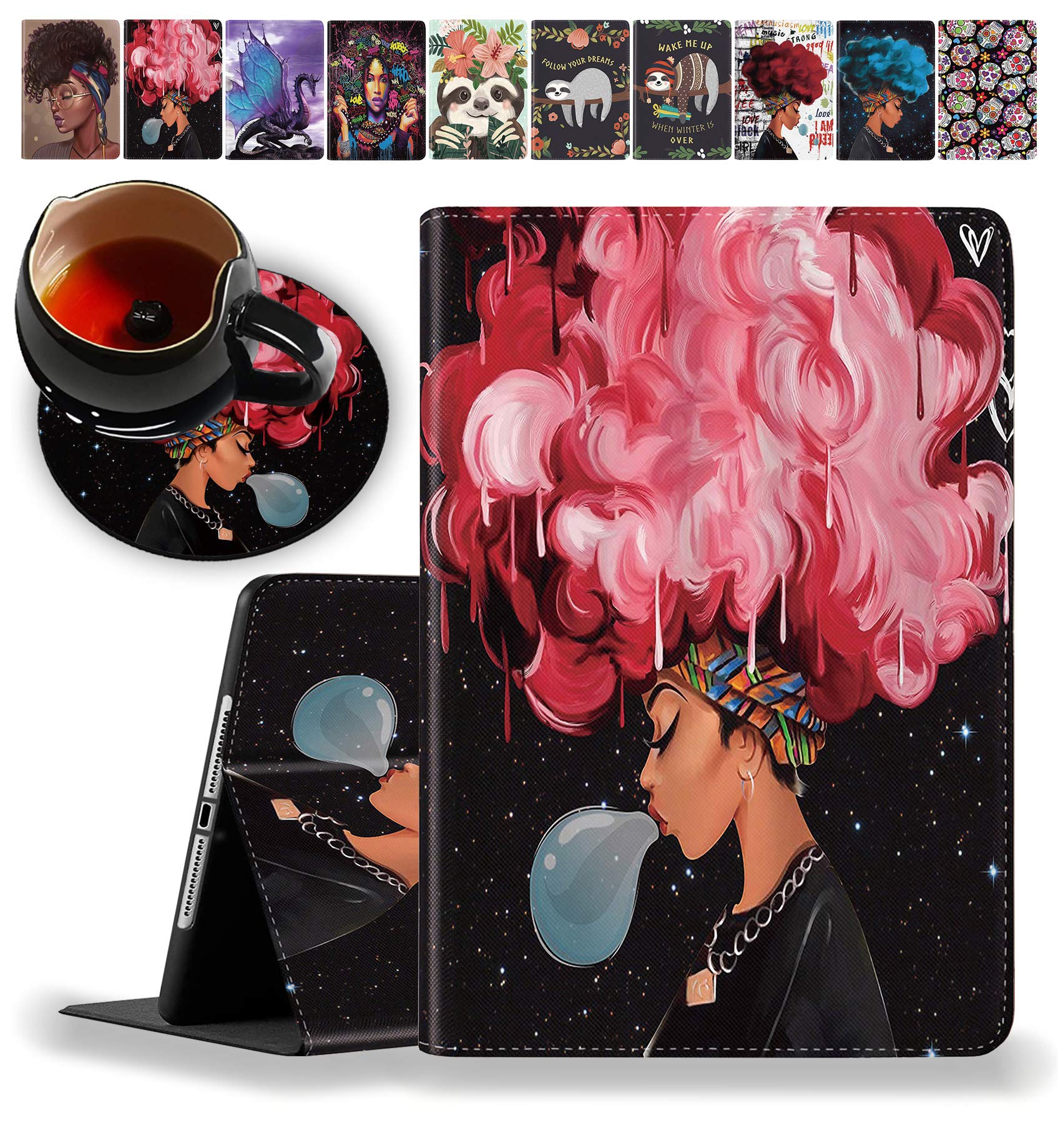 ZHEERIY African American Girl Design iPad Case for iPad 8th Gen 10.2