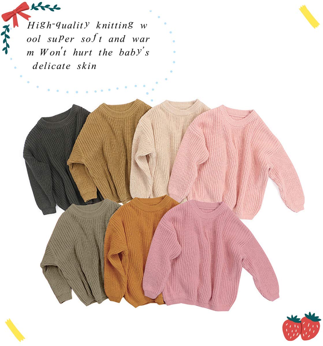 FYBITBO Toddler Sweaters for Boys & Girls - Soft Knit Pullover Long Sleeve Sweatshirts for Fall Winter Baby Clothes | Perfect for Playdates, Family Outings & Holiday Photos