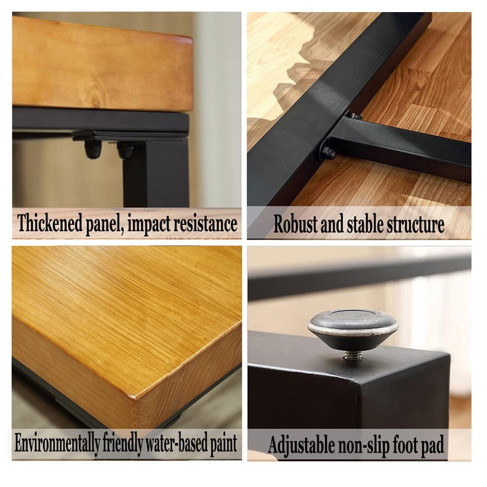 Industrial Solid Wood Computer Desk for Home Office & Gaming - 102.4