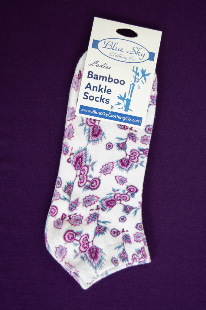 Women's Breathable Bamboo Ankle Socks with Assorted Prints - Soft & Comfortable for Yoga, Running, and Everyday Wear