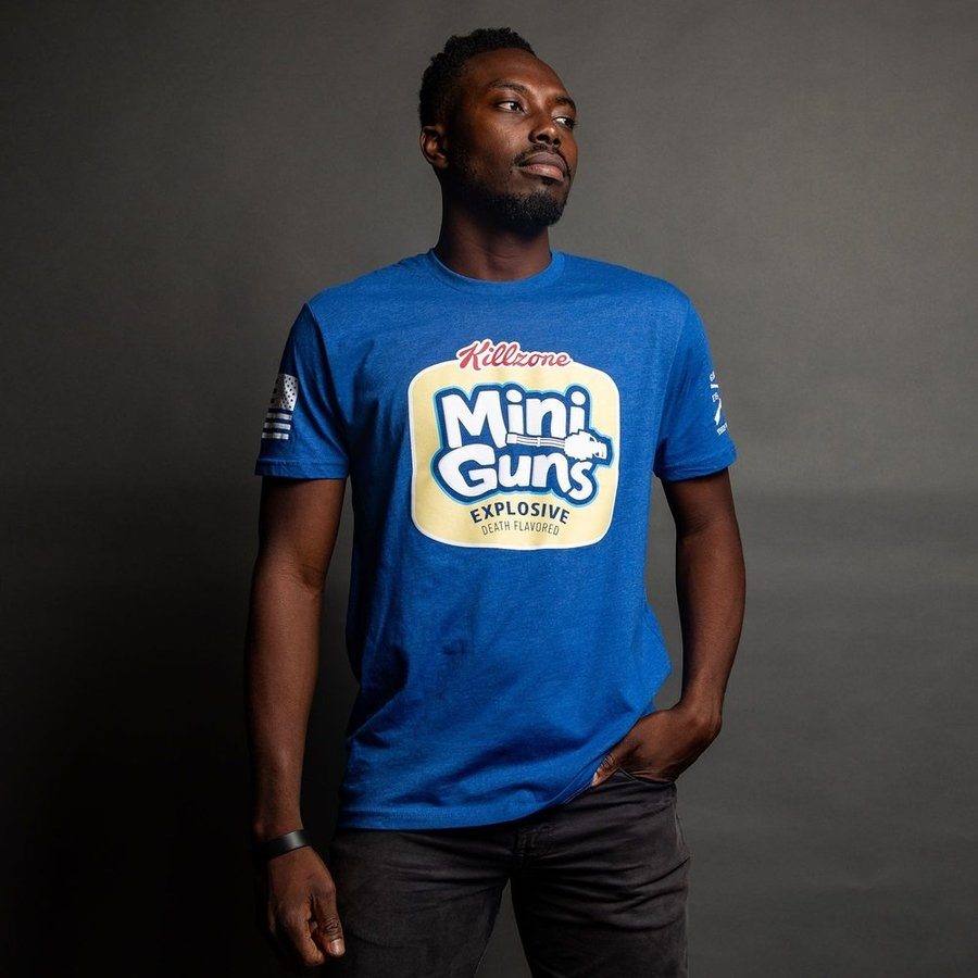 Mini Guns T-Shirt - Royal Blue Graphic Tee for Men & Women | Cool Casual Streetwear for Concerts, Parties & Everyday Wear
