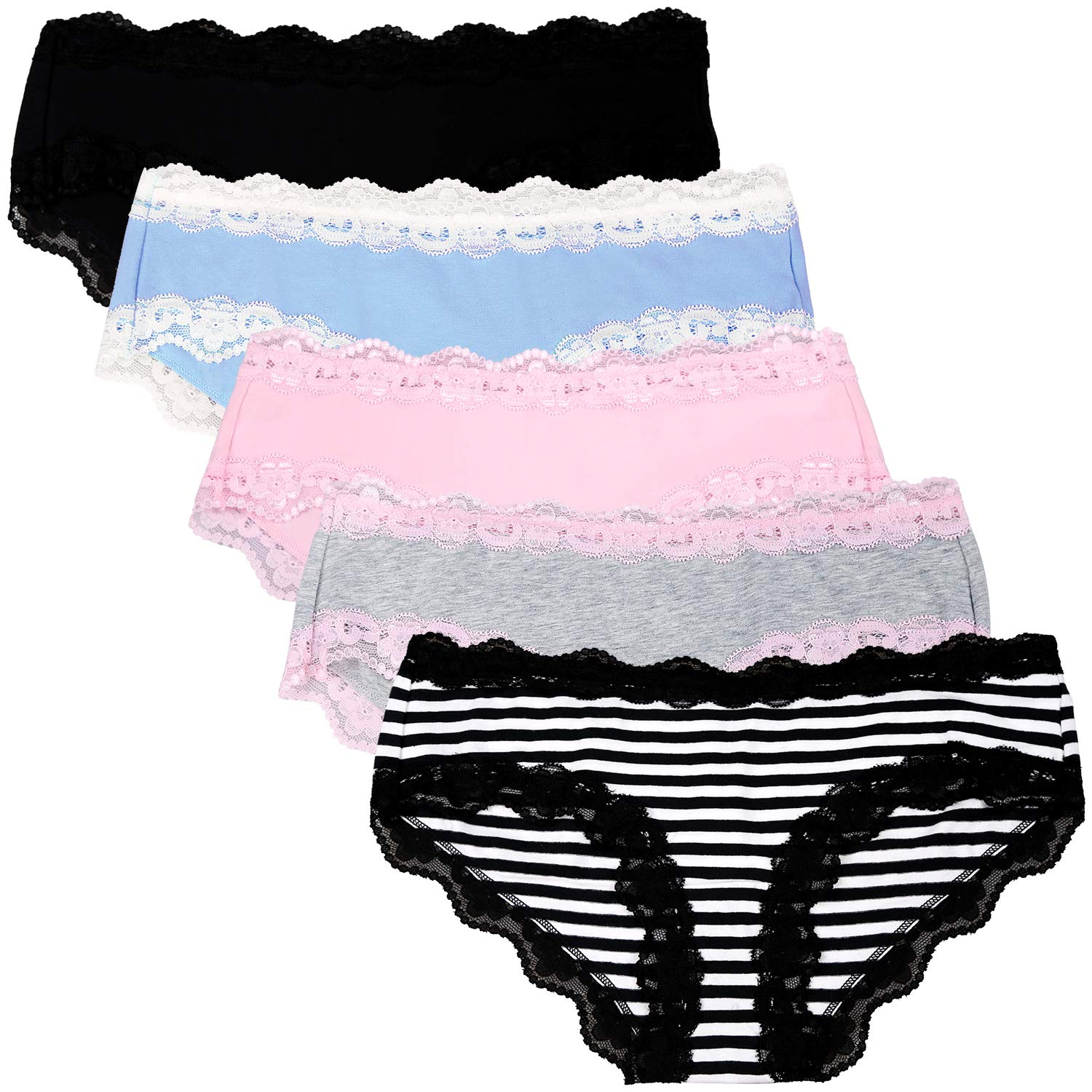 LYYTHAVON Women’s Cotton Underwear 5-Pack - Soft Breathable Ladies Panties for Everyday Comfort | Perfect for Work, Sleep & Yoga