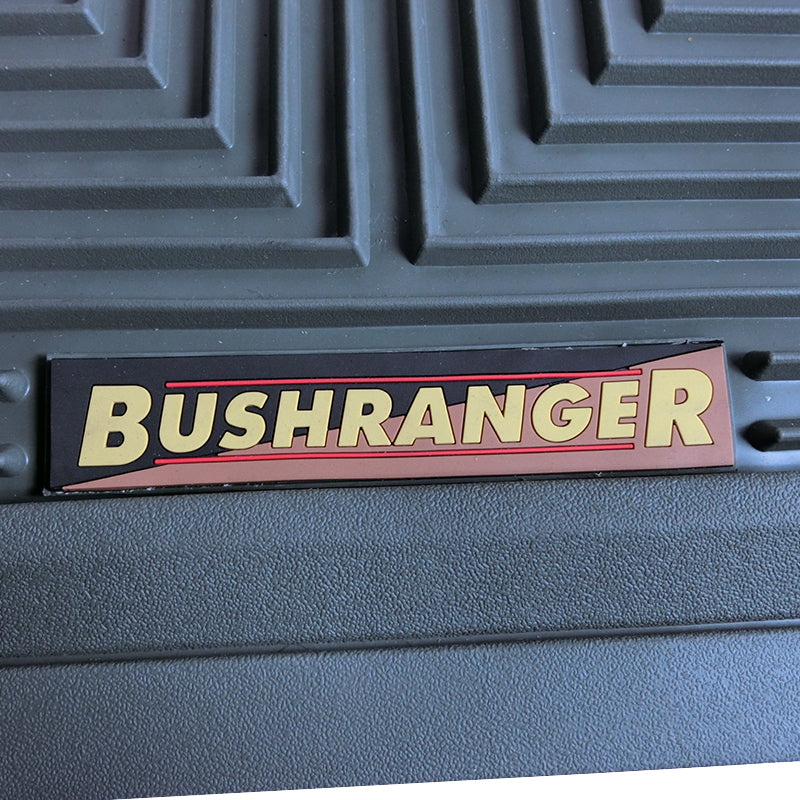 Bushranger Mudtamer Solid Rubber Floor Mats Rear Pair - Charcoal (91X02C) - Heavy Duty All Weather Protection for Trucks & SUVs - Perfect for Off-Road, Work & Outdoor Adventures