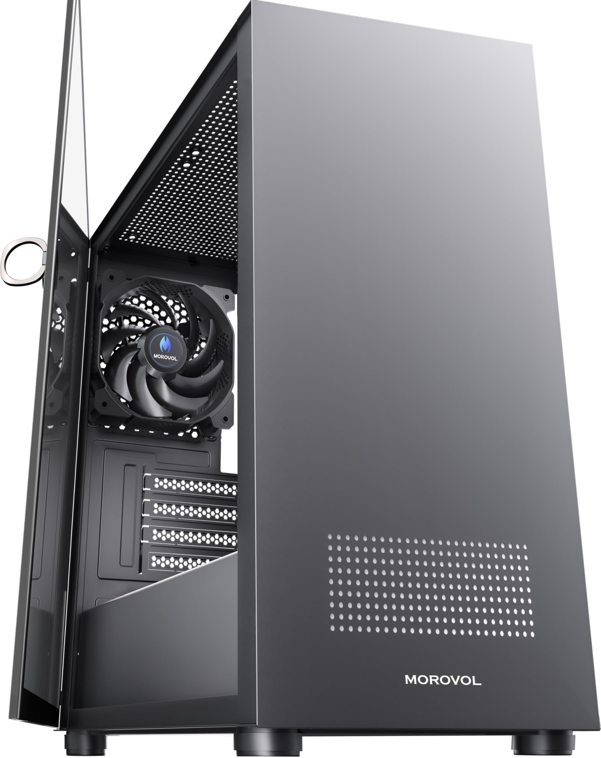 Compact Micro ATX PC Case with Tempered Glass Side Panel - Black Gaming Computer Case with USB 3.0 & Pre-Installed Fan | Perfect for Home Office, Gaming Rigs & Custom Builds