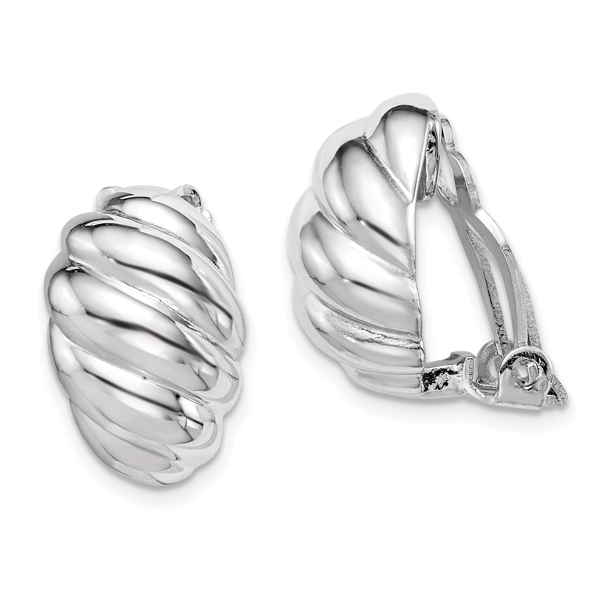 925 Sterling Silver Clip-On Oval Earrings for Women - Hypoallergenic Non-Pierced Fashion Jewelry - Perfect for Weddings, Parties & Everyday Wear
