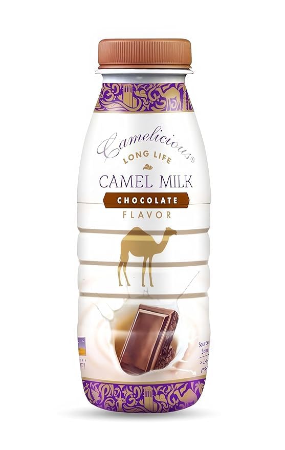 **Camelicious Pure Camel Milk Chocolate Flavor – 210ml (6 Bottles) | Non-GMO, Dairy-Free Alternative | Perfect for Smoothies, Coffee & Healthy Snacks**