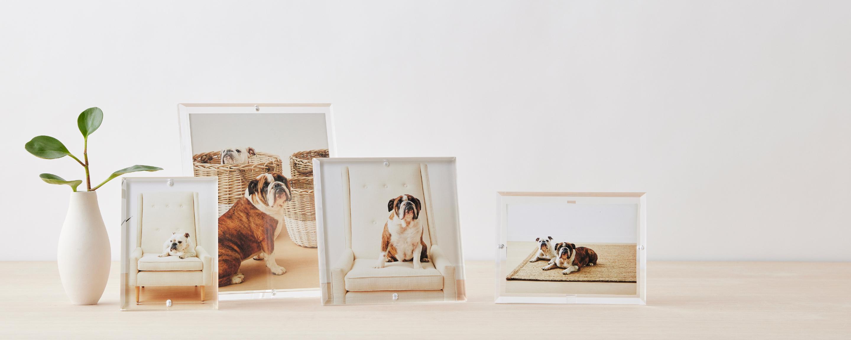 4x4 Beveled Lucite Picture Frame - Elegant Modern Photo Display for Home, Office, or Gifts | Wall Mount & Tabletop Use