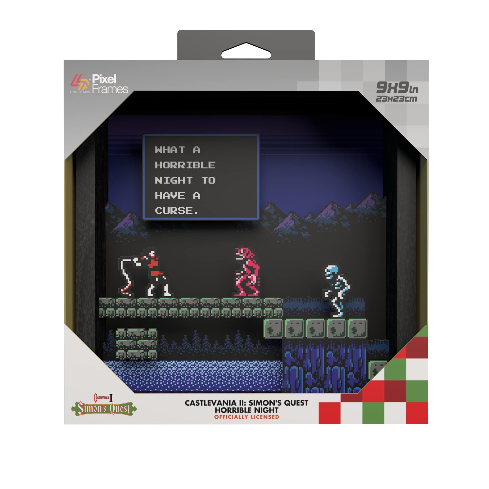 Level Up Labs Pixel Frames: Castlevania - Horrible Night 3D Shadow Box Art | Wall Decor for Gaming Room, Home & Office Display | Perfect Gift for Gamers & Collectors | Enhance Your Video Game Themed Space
