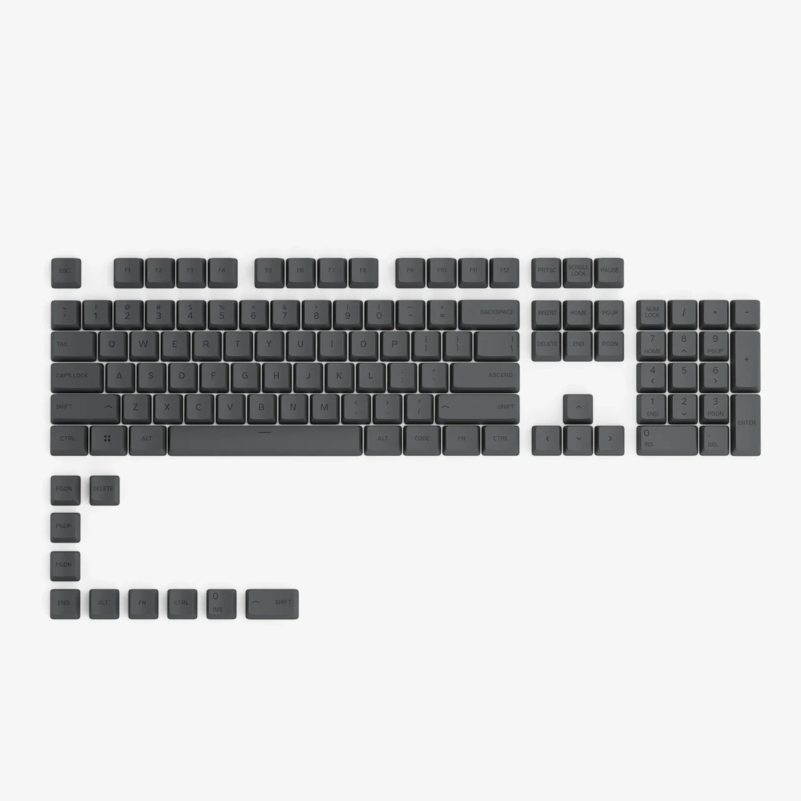 Premium GPBT Black Ash V1 Dye-Sublimated Keycaps - Custom Mechanical Keyboard Keycaps for Gaming & Typing (Compatible with Cherry MX Switches) - Perfect for Esports, Office Work & PC Enthusiasts