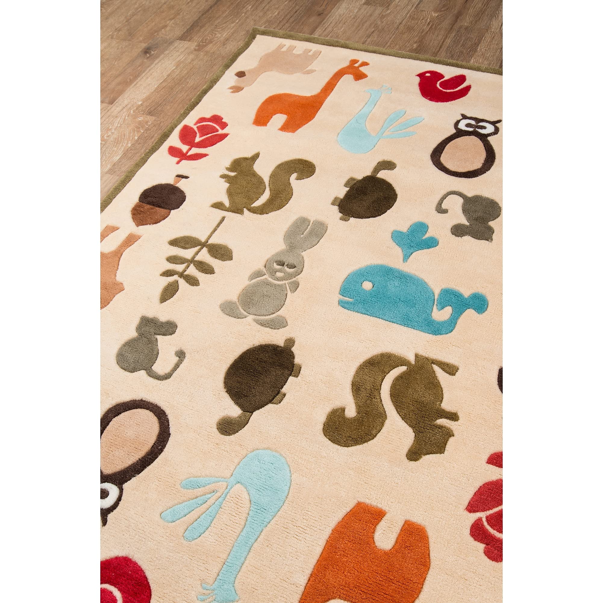 Momeni Lil Mo Whimsy 8' X 10' Ivory Contemporary Hand Tufted Area Rug - Perfect for Living Room, Bedroom & Modern Home Decor