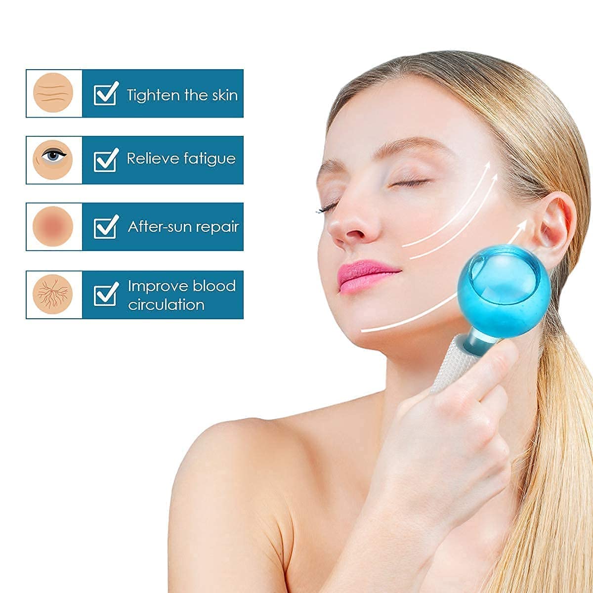 DIYASHI® 2PCS Ice Roller Globes - Crystal Glass Facial Massager for Redness Soothing & Wrinkle Reduction, Cold Therapy Skin Care Tool for Puffiness Relief - Perfect for Morning Routine & Post-Workout Recovery