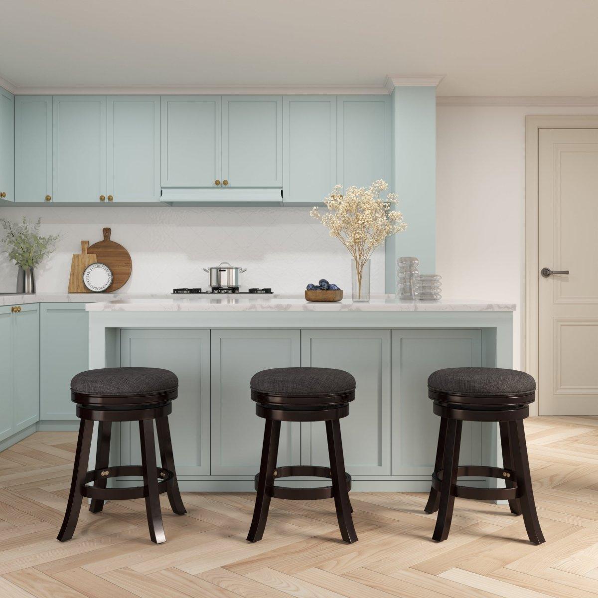 Creede Bonded Leather Backless Swivel Stool - 24