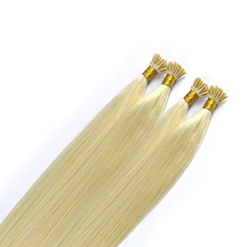 100% Remy Human Hair Extensions 24 Inches Blonde - 100g 1g/s 100s I-Tip Hair Extensions for Length & Volume | Perfect for Daily Styling, Parties & Special Occasions