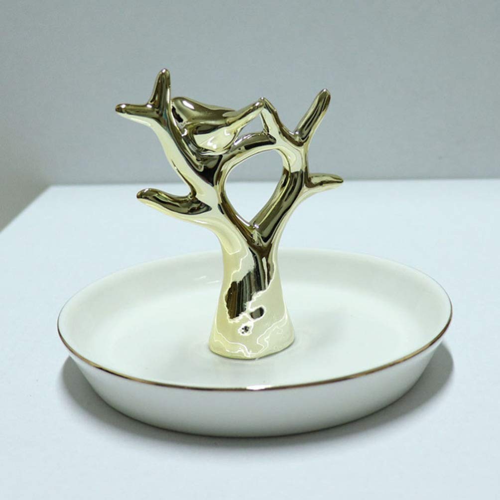 1pc Ceramic Jewelry Tray & Dish Holder - Elegant Storage for Necklaces, Earrings, Rings | Perfect for Vanity Organizer, Gift, Bathroom & Bedroom Decor