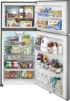 Frigidaire Gallery FGHT2055VF 20.0 Cu. Ft. Stainless Steel Top Freezer Refrigerator - Energy Efficient Kitchen Appliance for Home & Apartment Use