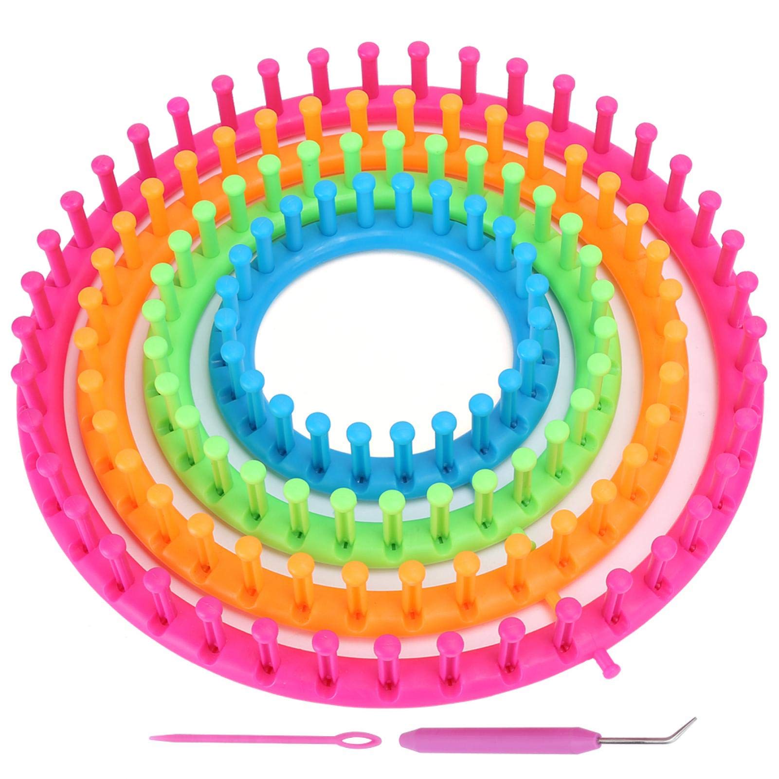 Premium Plastic Circle Knitting Looms Set - Durable Round Knitting Loom Kit for Hats, Scarves, Shawls & Socks - Perfect for DIY Crafts, Beginners & Knitting Enthusiasts - Ideal for Home Projects, Gifts & Relaxing Hobbies