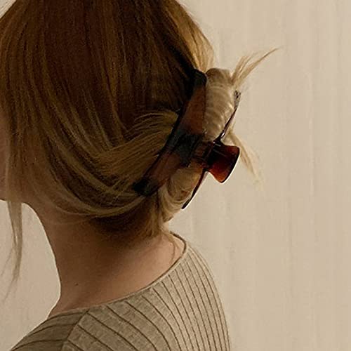 Lnrueg 6PCS Large Hair Claw Clips for Women - Thick Curly & Long Thin Hair Barrettes, Spring Hair Jaw Clips (Simple Big Hair Catcher) - Perfect for Work, Parties & Everyday Styling