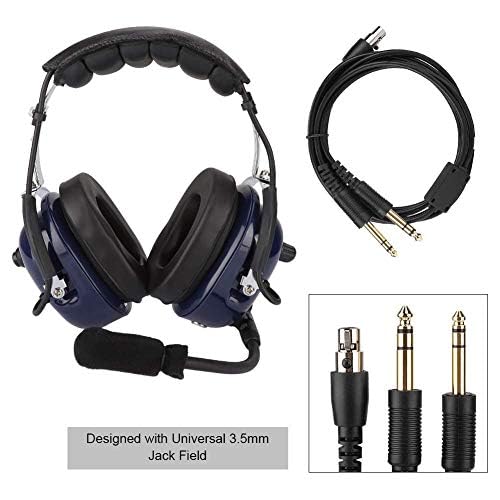 Aviation Headset - Professional Noise Canceling Over-Ear Headphones with Built-in Microphone, 3.5mm Pilot Headset for Airplane Cockpit & Flight Training | Perfect for Commercial Pilots, Student Aviators & Flight Simulator Enthusiasts