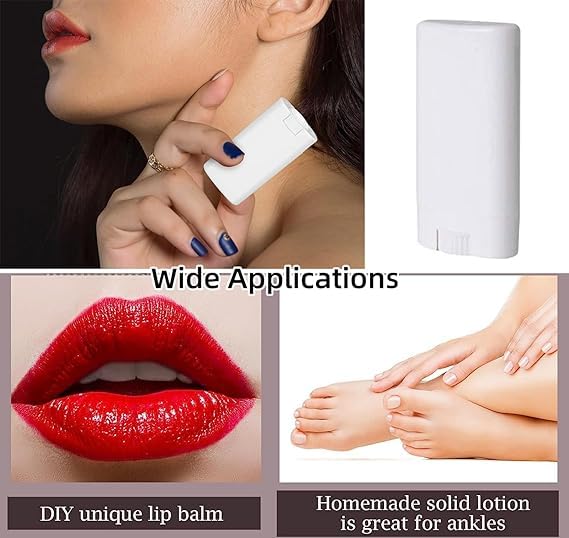 6-Pack 15ml Empty Plastic Deodorant Containers & Lip Balm Tubes - Refillable for Lipstick, Crayon, Chapstick, DIY Homemade Cosmetics - Travel-Friendly Beauty Storage for Makeup, Salves & Creams (Perfect for Home, Salon & On-the-Go Use)