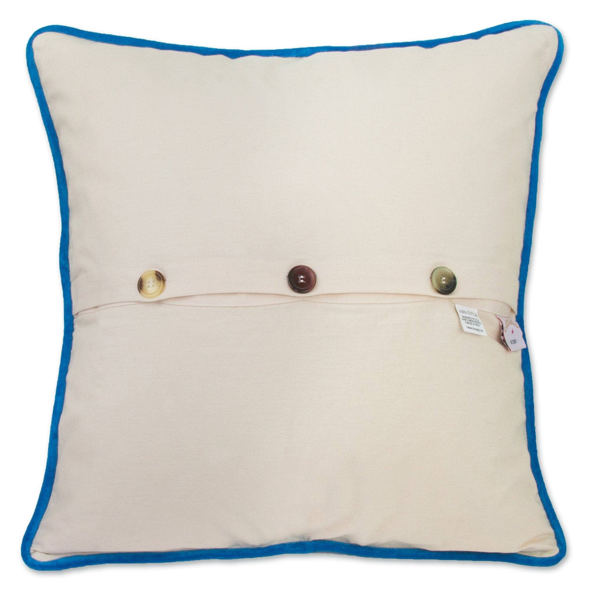Catstudio Emerald Coast Embroidered Decorative Throw Pillow - Soft Bohemian Style Cushion Cover for Sofa, Bed, Couch - Coastal Home Decor Accent for Living Room, Bedroom, Porch